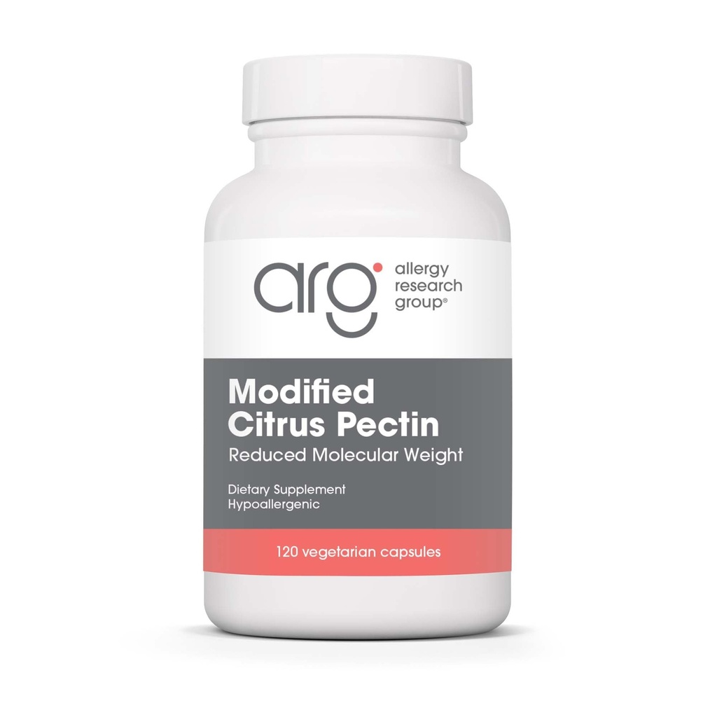 Allergy Research Group Modified Citrus Pectin - Kosttilskud til naturlig afvænning og rensning, Citrus Pectin Powder kapsler med reduceret molekylvægt - 120 Vegetariske kapsler