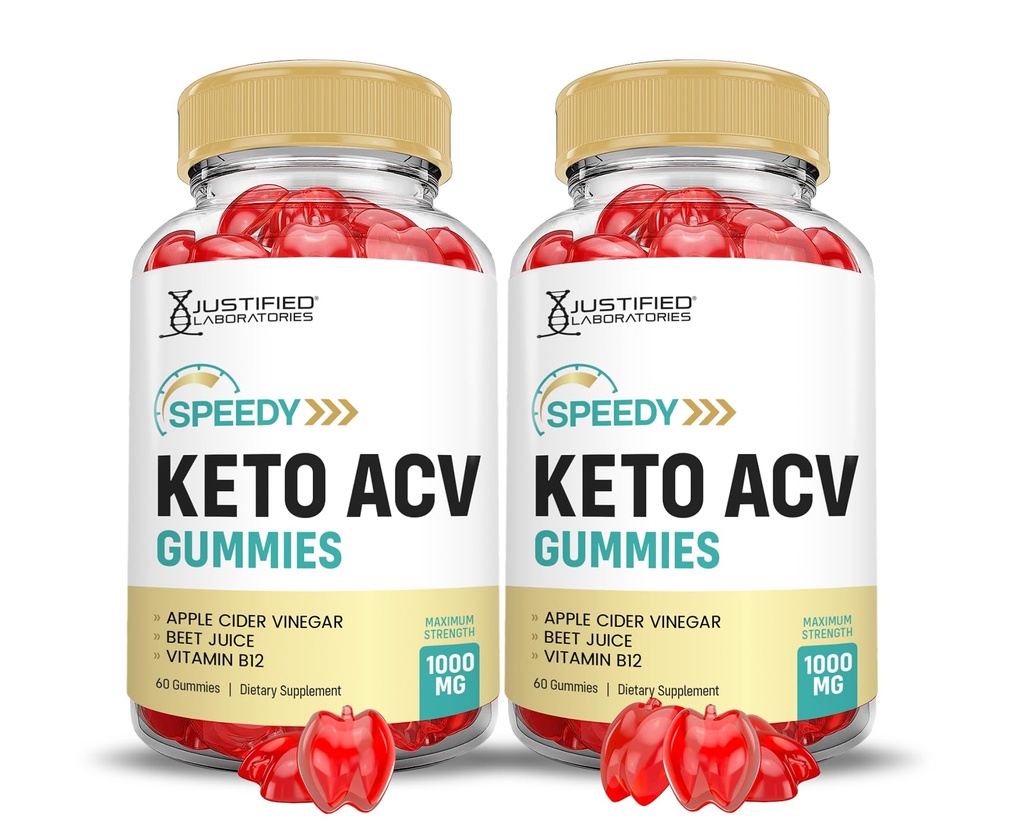 (2 Pack) Speedy Keto ACV Gummies Advanced Formel 1000MG Speedy Keto Gummies Apple Cider Vinagar Formuleret med Pomegranat Beet Juice Powder B12 Vegan Non GMO 120 Gummys