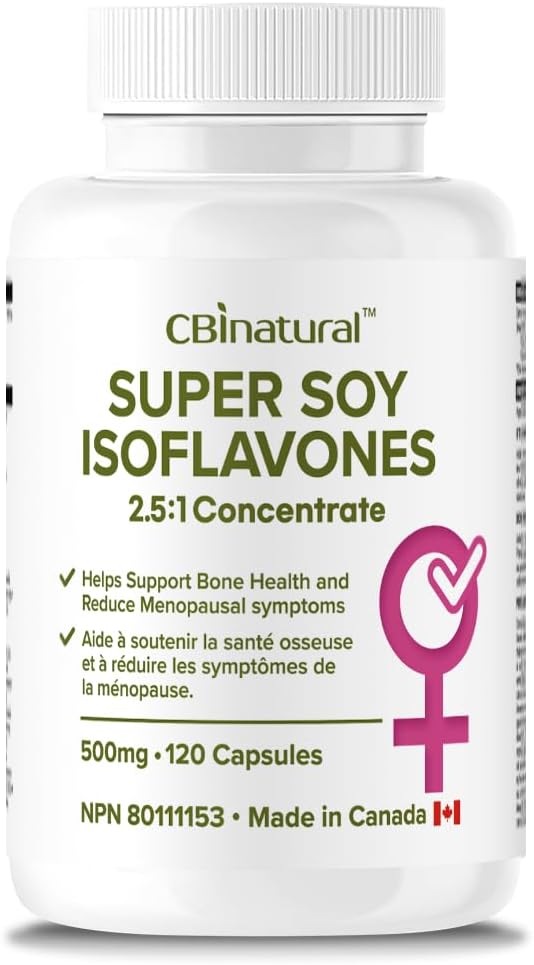 Soja Isoflavones 2,5: 1 Extract 500mg (1250 mg Ækvivalent), Understøtter Wellness Kvinder, 120 Vegan Kapsler, 4-måned Supply, Non- GMO, Gluten Free