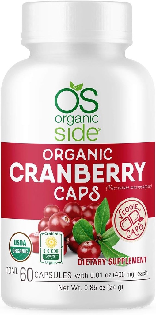 Organic Cranberry 60 Kapsler - Forebyggelse af UTI - Certificeret USDA - Ikke GMO - Vegan