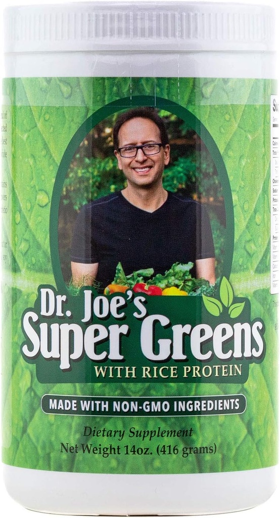 Dr. Joes Super Green - Vegansk, Grøn, Superfood Powder med Rice Protein