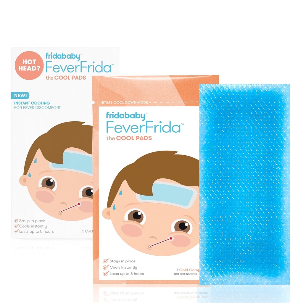Frida Baby Cool Pads, Feber Patch for børn, Feber Reducer, Diskomfort & Hovedpine Relief, 5 Greve
