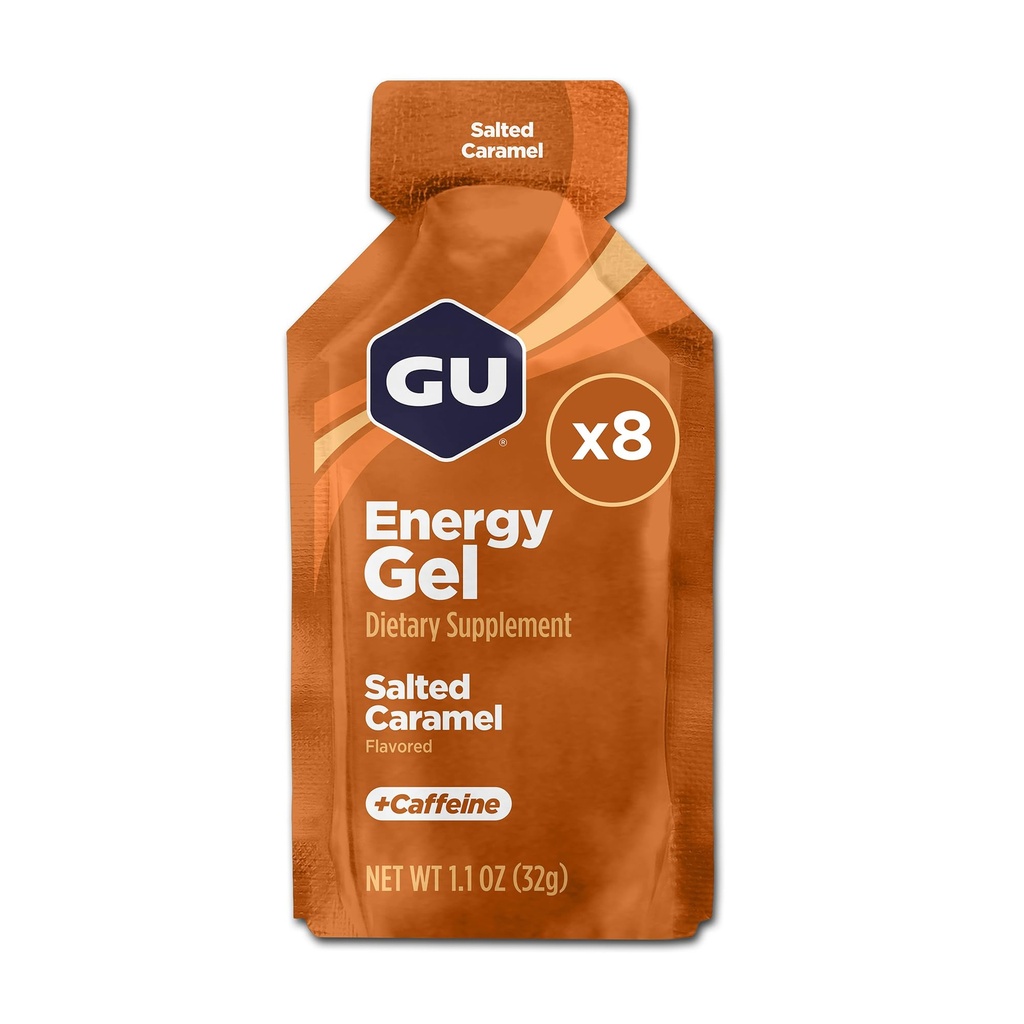 GU Energy Original Sport Nutrition Energy Gel, 8-greve, Saltet Caramel