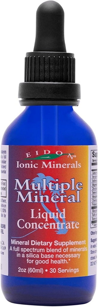 Eidon Multiple Minerals Supplement - Ionic Trace Mineral Drops for Water, Natural Liquid Vitamin to Support Heart Health and Hydration, Bioavailable, Ingen tilsætningsstoffer eller konserveringsmidler - 2 oz