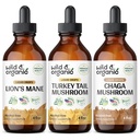 Wild & Organic Lions Mane, Tyrkiet Tail & Chaga Mushroom Tinctures