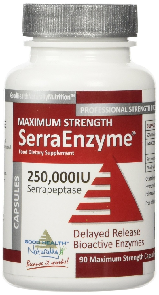 Serra Enzyme Serrapeptase Supplement - Clear Lungs and Sinuses, Proteolytisk, fordøjelsesmæssig rensemiddel