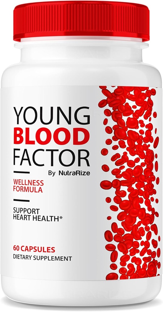NutraRize Young Blood Factor Capsules - Official Blood Vessel Cleaner Formel, Alle naturlige supplement til at opretholde sunde stable niveauer, YoungBloodFactor Support Pills Anmeldelser (60 Kapsler)