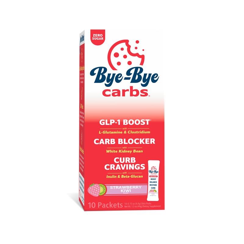 By- Bye Carbs - Carb Blocking Drink Mix - Fight Cravings, Feel Full Længere, & Support fordøjelse Sugar- Free & Keto Friendly - Jordbær Kiwi
