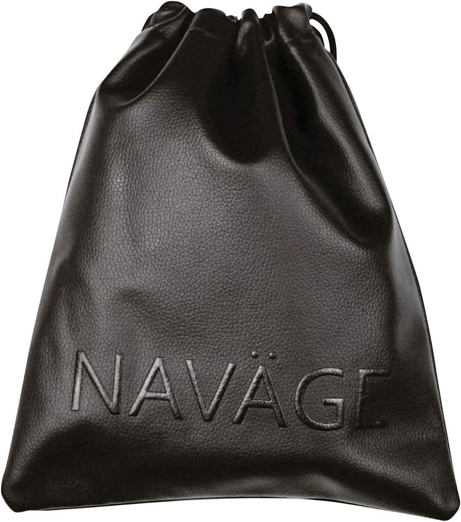 Navage Travel Bag (Sort) - Vegansk læder Travel Pouches til kvinder og mænd - Custom-Fit Small Pouch til Navage Nasal Vanding System - Alsidige snøre Pouch og Makeup Bag (8.25 "x10.25")