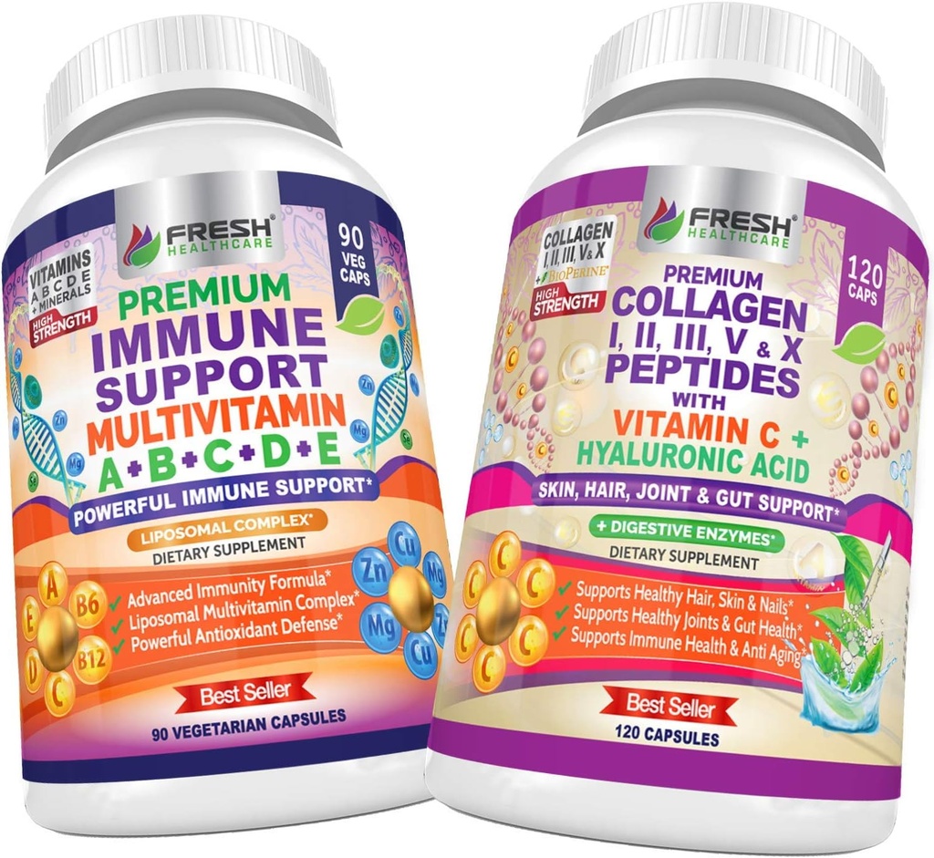 FRESH METHCARE Immunmultivitamin og collagen peptider - Bundle