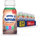 PediaSure Peptide 1.0 Cal, 24 Greve, Komplet, Balanceret Nutrition for Kids med GI Conditions, Peptid- Based Formel, med 7g Protein og Prebiotika, til Oral eller Tube Fodring, Chokolade, 8-fl- oz flaske