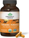 Økologisk Indien gurkemeje med sort peber - Økologisk gurkemeje supplement og curcumin supplement, gurkemeje kapsler, fælles støtte & immunsystem support, hele rod, Trikatu - 180 kapsler