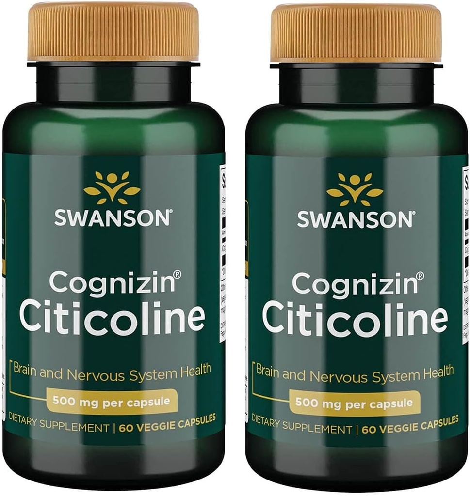 Swanson Cognizin Citicolin 1000 Milligram 60 Veg Kapsler (2 Pack)