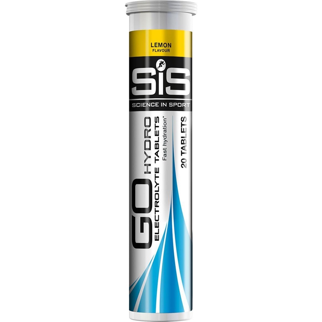 SIS Hydro Electrolyte Drink Tablets, Electrolyte Tablets for Hydration, Enhanced Endurance Sports Drikke til løb, Cykling, Triathlon, Lemon - 20 Tablets - 1 Pack