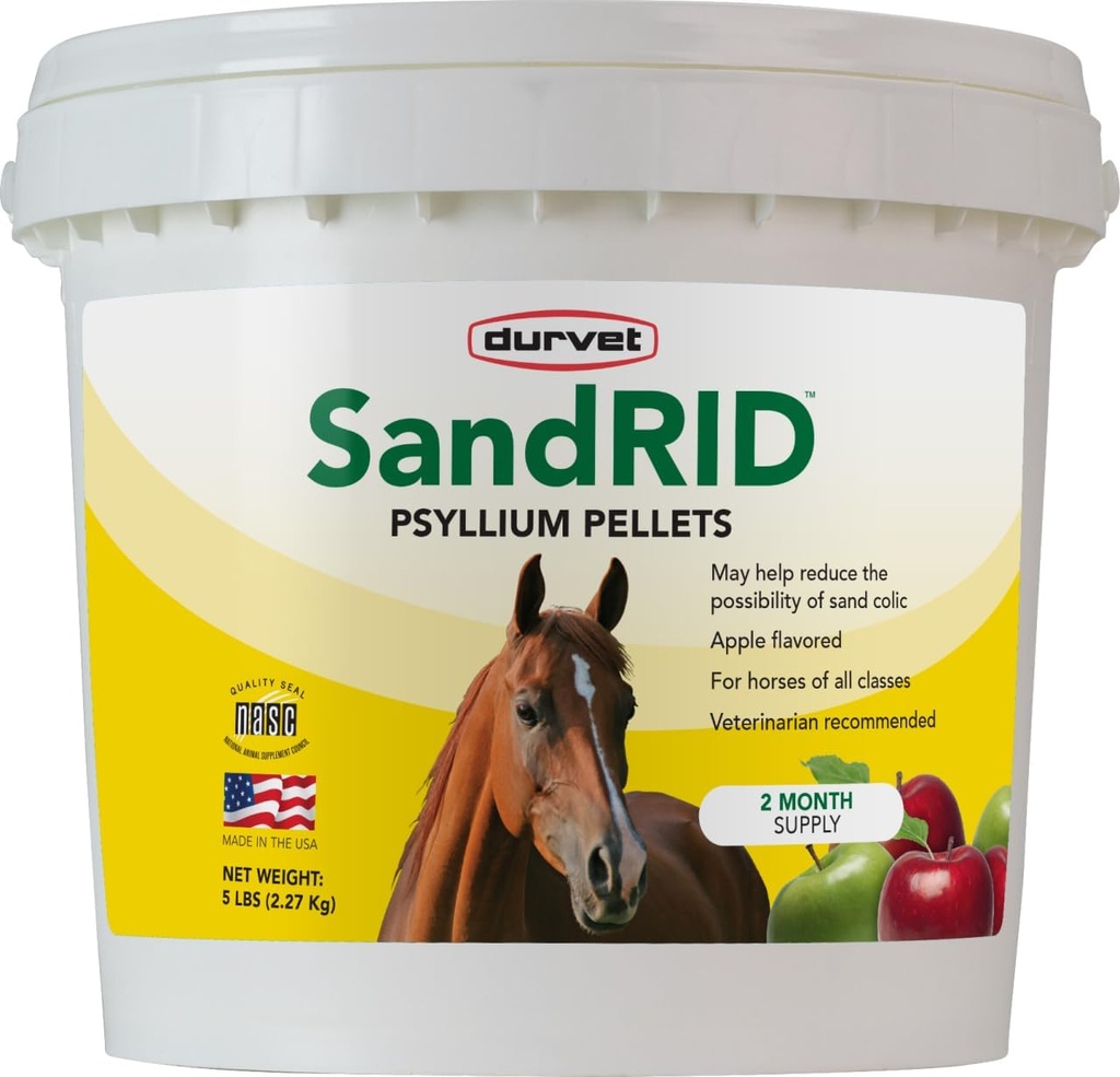 Durvet 699627 Sandrid Psyllium Pellets, 5 Lb, 5 Pund (pakning med 1 pakke)