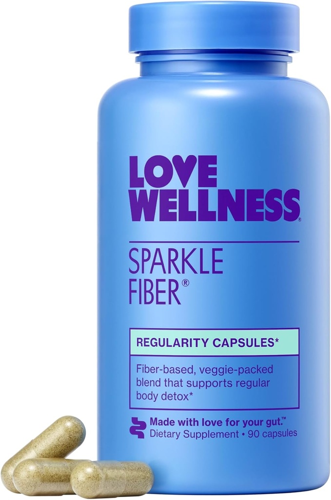 Love Wellness Sparkle Fiber Beeg 124; Fiber tillæg med fordøjelsesbesvær Enzymes Beeg 124; Grønne Superfood Powder & Psyllium Husk Powder Beeg 124; Promoerer Gut sundhed for kvinder
