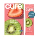 Cure Hydration • 124; Plantbaseret elektrolytdrik • 124; Ingen tilsat sukker • 124; Dehydrering • Hjælpepulver fremstillet med kokos • 124; ikke- GMO • 124; Vegansk • 124; Æske med 8 pakker - Jordbær - Kiwi