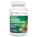Dr. Berg 's Green Superfood Cruciferous Vegetabilske tabletter - Vegetabilske kosttilskud til voksne w / 11 Phytonutrient Super Green - Energi, immunsystem & Lever Veggie tabletter - 90 tabletter