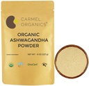 CARMEL ORGANICS Organic Ashwagandha Root Powder (8 Oz eller 227g / 0,5 Lbs) USDA Certified. Lab Testet, Non GMO & Gluten Free against 124; Withania Somnifera fra Indien