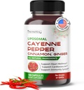 Liposomal Cayenne Pepper Cinnamon Ginger - Support fordøjelse Wellness, Immunitet - 180-dages levering - Made in USA