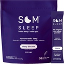 Som søvn, rolig sovemiddel pulver mix, 3 mg melatonin, magnesium, vitamin B6, L-Theanine & GABA - Vegan, Zero Sugar, Keto Friendly - Cherry, 30- Pack