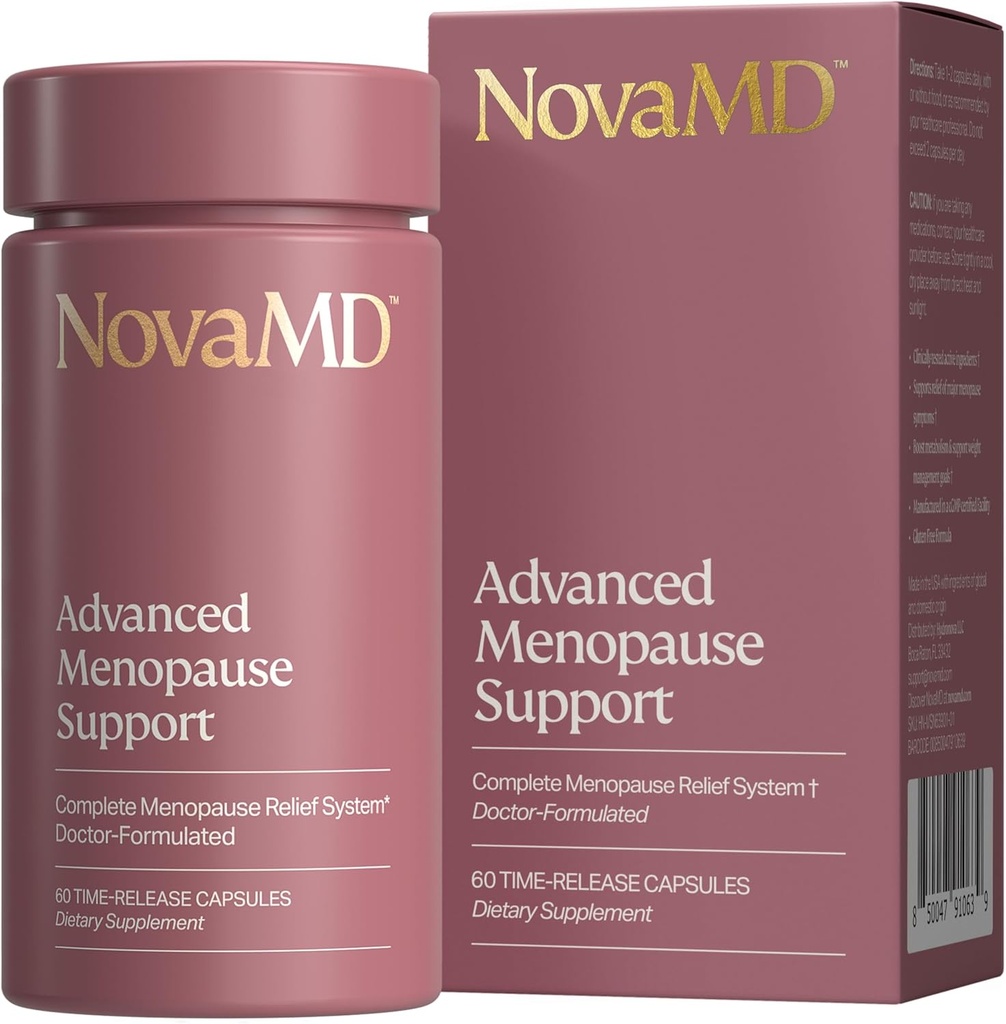 Klinisk provet menopause supplement til vægthåndtering, varme blinker, nat sveder og lav energi nogensinde 124; Komplet multi-symptom menopause supplement til kvinder