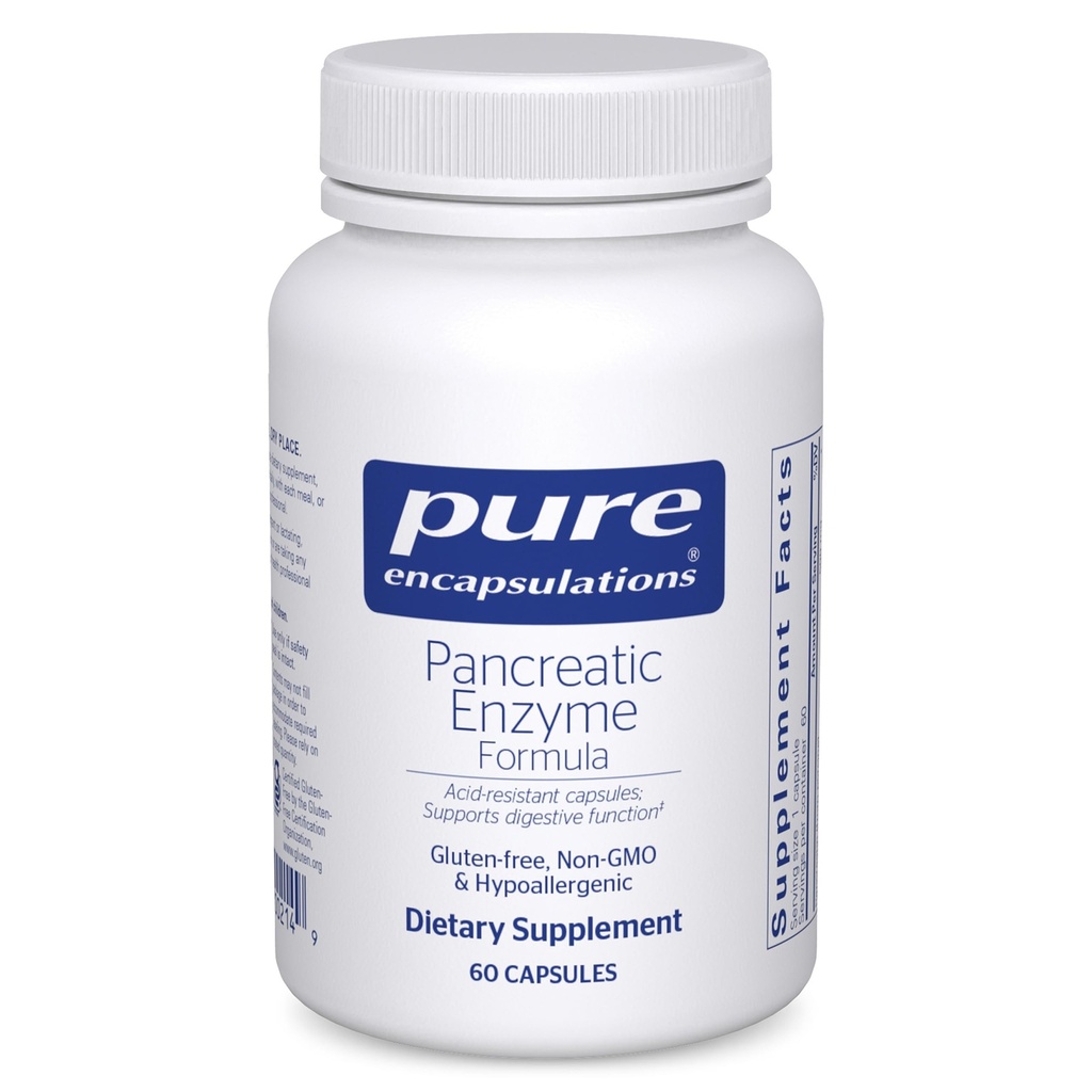 Pure indkapslinger Pancreatic Enzyme Formel - fordøjelsesenzymer til fordøjelse - Styrker Gut Health * - Målrettede Levering Kapsler - Gluten Free & Non- GMO - 60 Kapsler