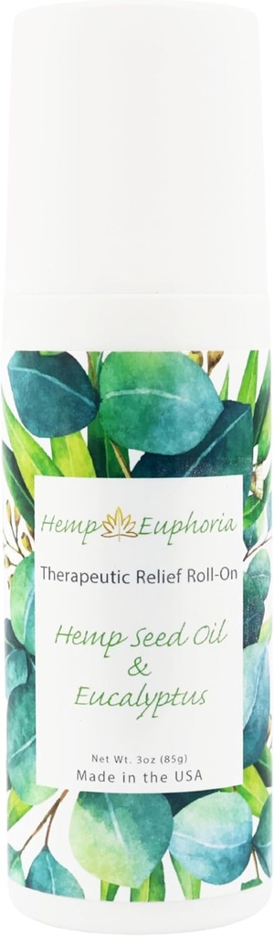 Hamp Seed Oil and Eucalyptus Joint & Muscle discomfort Relief Roll -On Gel - 124; USDA Certified Organic Hamp Seed Oil, Hjælper Relieve Sore eller Tight Muskler