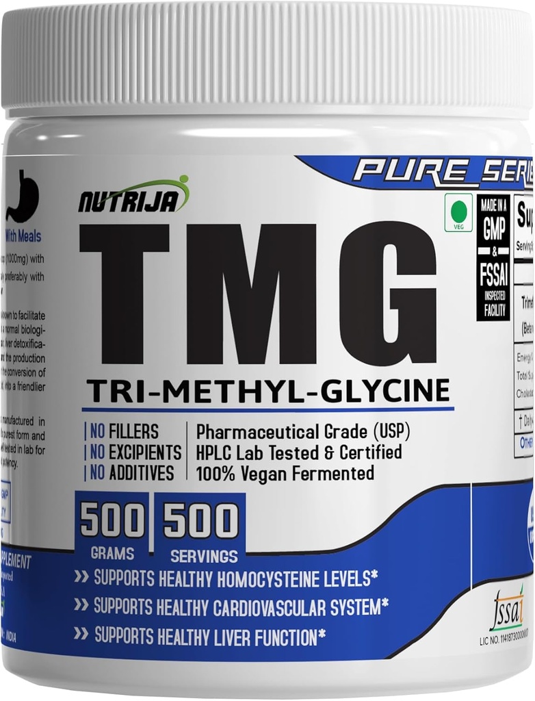 NutriJa- TRIMETHYLGLYCINE (TMG) (betain anhydrid) (500 Bedste)