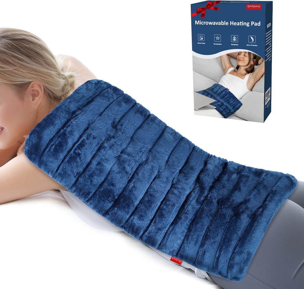 Comfytemp Ekstra stor mikrowavable opvarmning Pad for Rygsmerter Relief, 12 "x23" 3,7 LB Fugtig varmepad for Hals Skulder, kramper, Fysisk terapi Mødre Day Gaver for Aches, Joints