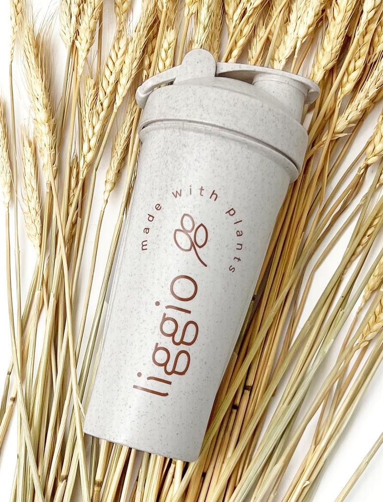 Miljøvenlig vand & Protein Shaker Flaske Lavet med Hvede Straw Fiber, Natural