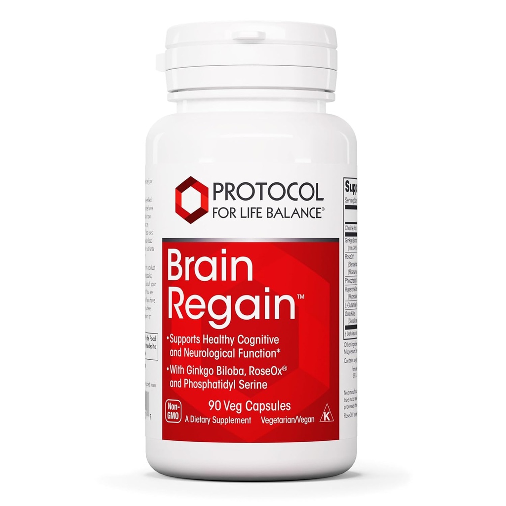Protocol Brain Regain - Brain Support* - with Phosphatidylserine - Brain Health Supplement* - Vascular Health - 90 Veg Caps