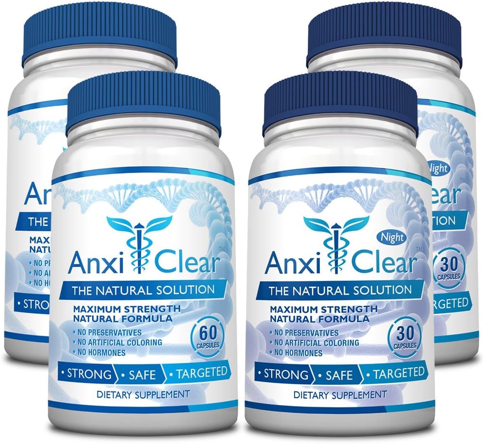 Forbruger sundhed AnxiClear - øger mood, Calms The Mind, forhøjer serotonin niveauer - 5-HTP, L- thianin - 2 dag + 2 nat
