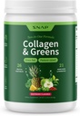 Snap Kosttilskud Super Green Powder med Collagen Peptider, 26 Frugter og grøntsager, Græs Fed, Non- GMO Daily Green for Hår, Hud, Nails & fælles støtte, 11.34 oz, (30 Servere, 1 Måned Supply)