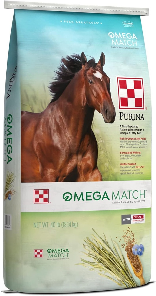 Purina Buddy 124; Omega Match Ration Balancing Horse Feed Buddy 124; 40 Pound (40 LB) Bag