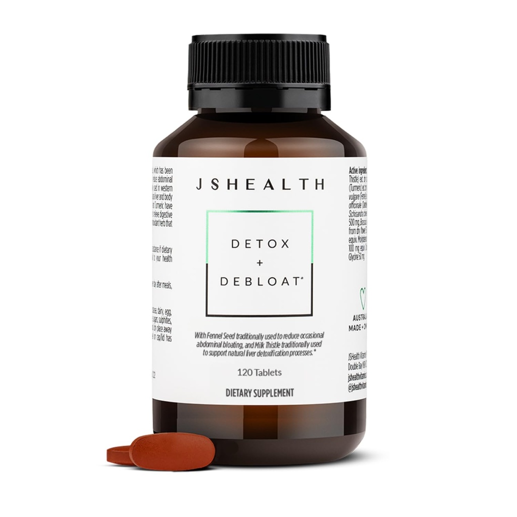 JSHealth Vitaminer Detox og Debloat Lever Health Formel 124; Lever Detox Pills