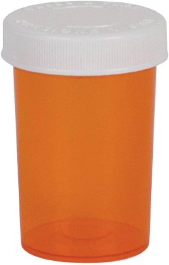 Ezy Dosis Pill, Medicin, Vitamin Container & Hætteglas, 20 Dram Opbevaring, Child- resistent Cap (sag af 180)
