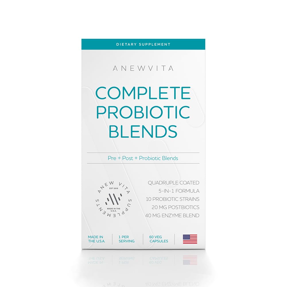 Komplet Probiotisk Blend: 5- in-1 fordøjelsesenzymer, zink, postbiotika, Prebiotika og probiotika til kvinder & mænd, Provitalize for kvinder fordøjelsesfremmende & Gut sundhed