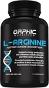 ORPHIC NUTRITION L Arginin Supplement for mænd 1000mg + - 60 kapsler - L Citrullin og nitrogenoxid supplement til støtte muskel sundhed, motion udholdenhed, vaskularitet, hjerte sundhed, energi niveauer *