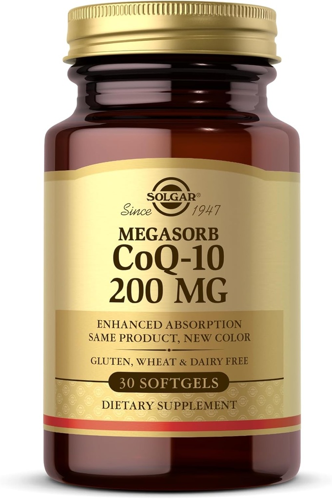 Solgar Megasorb CoQ- 10 200 mg - 30 Softgels - Enhanced Absorption - Gluten Free, Dairy Free - 30 Servere