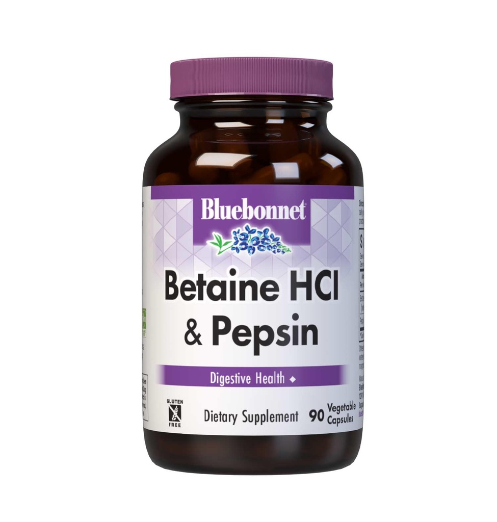 BlueBonnet Betaine HCI Plus Pepsin Vegetariske Kapsler, 90 Greve