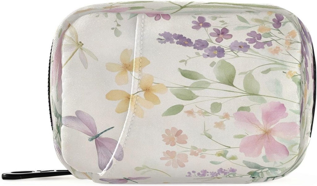Burbuja Wildflowers Dragonfly Travel Pill Case, Weekly Portable Pill Box 7 Days Pill Organizer to Hold Medicine Vitamin Supplement with Zipper for Travel