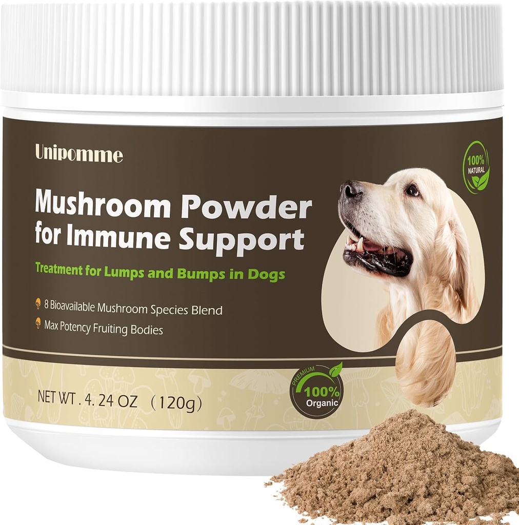 Hund Guard for Lumps & Bumps Supplement - Tyrkiet Tail Mushroom pulver til hunde Lipoma Behandling - Buddy immunforsvar & mere energi med løvens Mane, Chaga, Reishi, Shiitake Mushrooms- 02