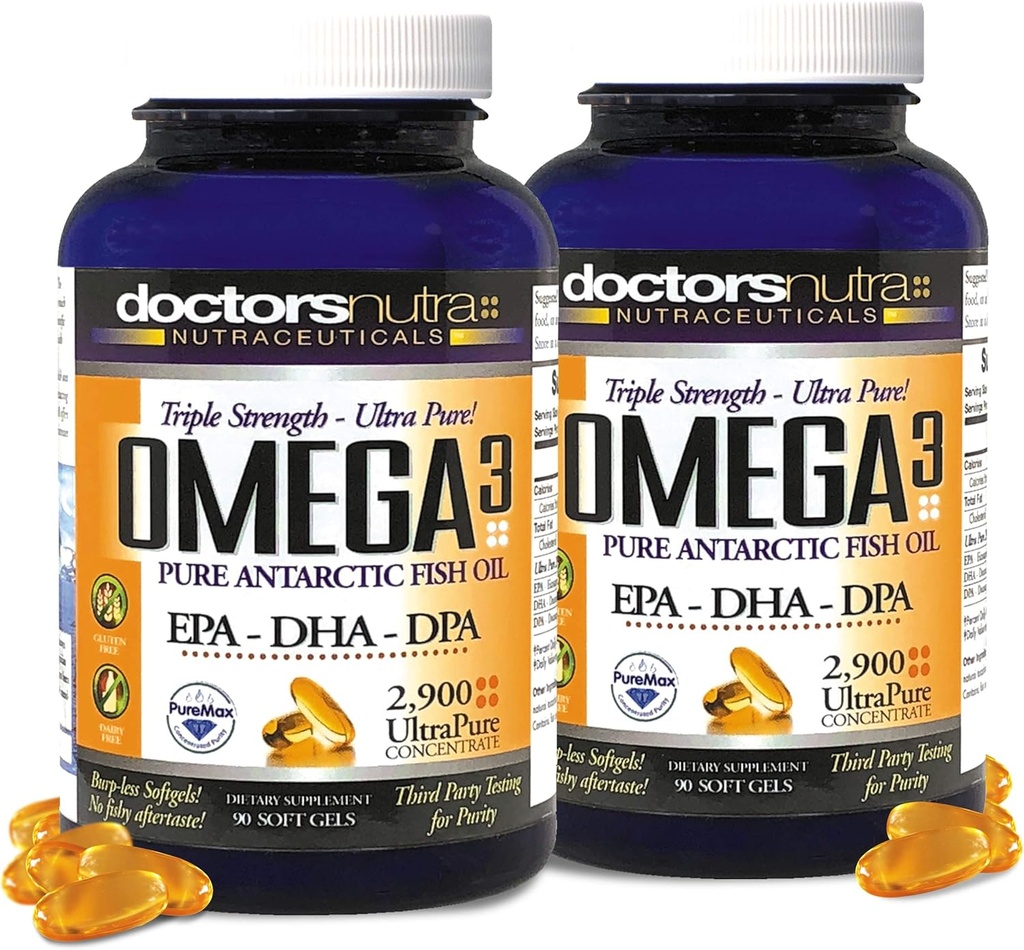 (Pakke af 2) Wild Omega 3 Fish Oil DPA Supplement 2.900 Milligram, EPA- DPA- DHA, SoftGels