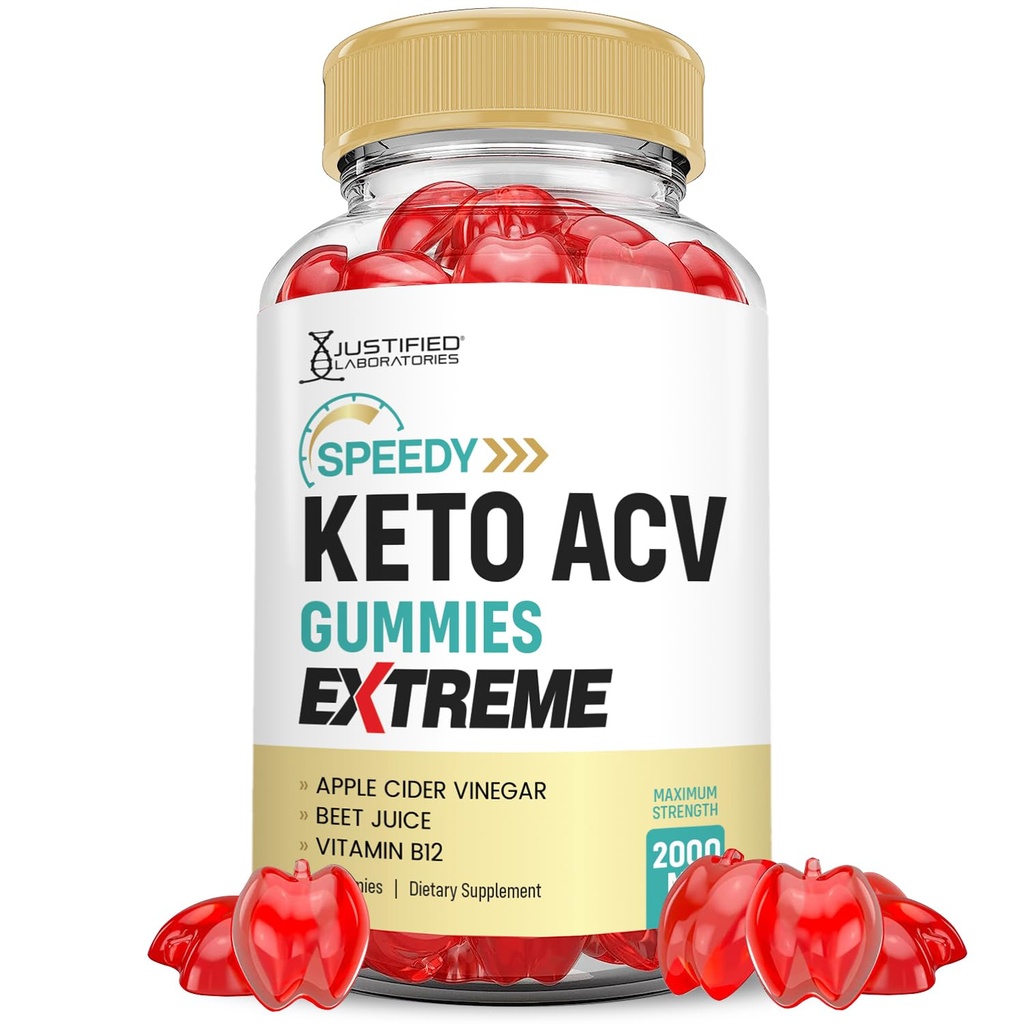Speedy Keto ACV Gummies Extreme 2000MG Speedy Keto Gummies Advanced Formula Apple Cider Vinegar with Pomegranate Beet Juice Powder B12 Vegan Non GMO 60 Gummys