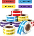 Medicine Stickers Medication Instruction Label Permanent Paper Label Morning Noon Evening Bedtime Stickers til Pill Case Planner 0,4 * 1,6 tommer (Hver design af 1000 ark)