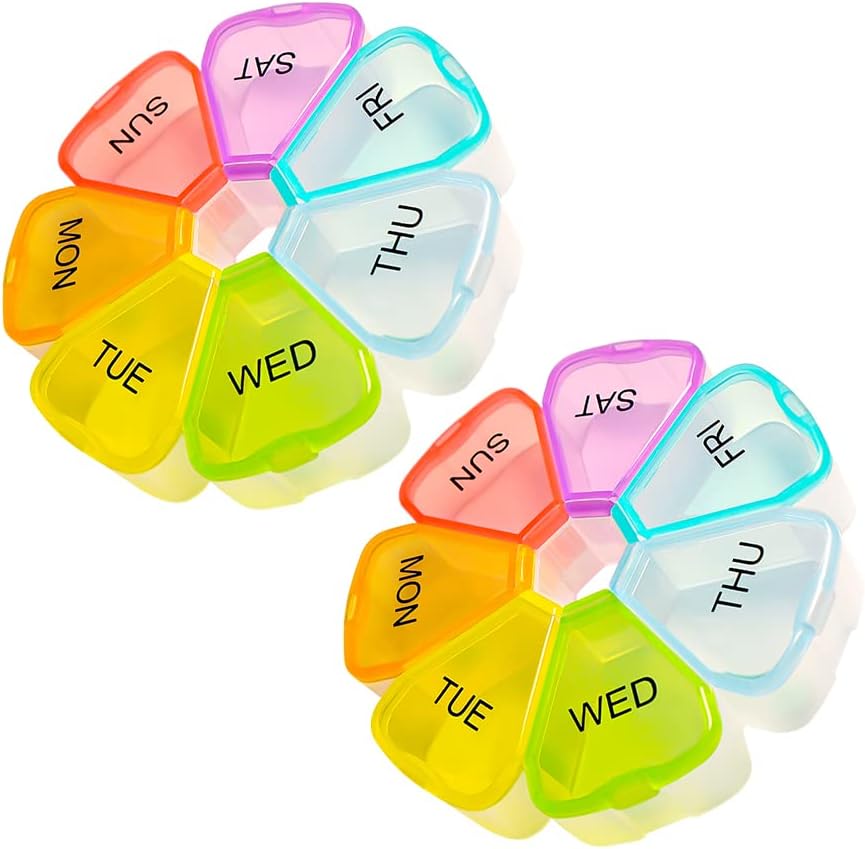 Ugentlig Stor 7 Day Pill Organizer - Pill Box, Case, Container, Rejsedispenser - Fiskeolie, Vitaminer, Medicin Organizer