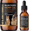 Busters Hip og fælles Hamp Oil Formel beriget med glucosamin, smertestillende for hunde og kæledyr, Gigt, og avanceret mobilitetsstøtte